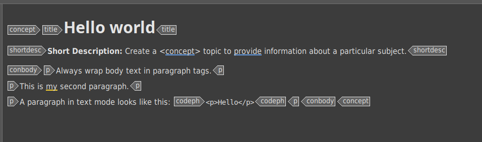 Result of the codeph tutorial