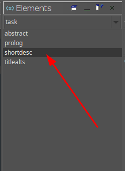 Elements view > Shortdesc