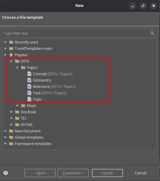 Templates Oxygen New File